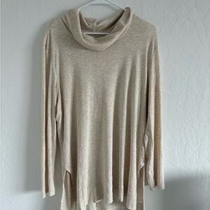 J. Jill Pima Cowl Neck Tunic in oatmeal heather